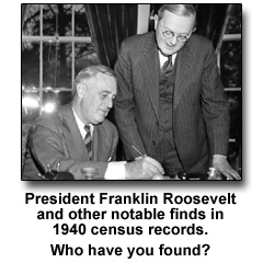 1940 Census Celebrity Pages